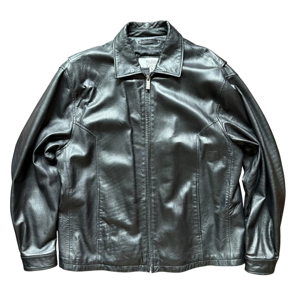 Wilsons Leather M. Julian Black Jacket Genuine Leather Zip Front